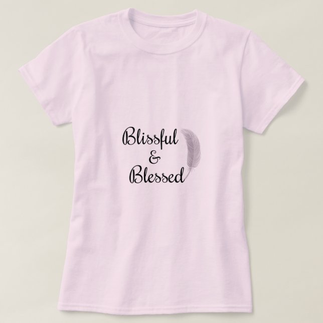 Zen Angel Feather energía positiva camiseta rosa (Diseño del anverso)