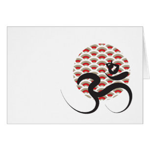 Zen Asia Red Sun Yoga Calligrafía moderna Om Aum