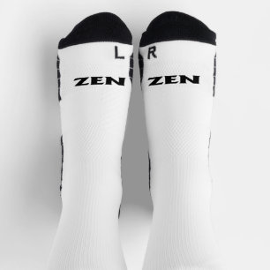 Zen blanco negro hacia adentro calcetines de alto