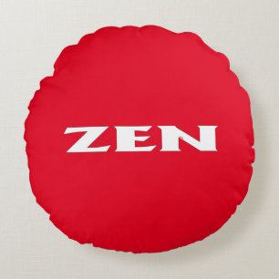 Zen blanco rojo redondo polo almohada de lanzamien