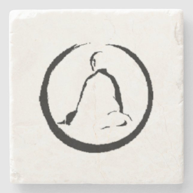Zen Buda Meditando posavasos de piedra (Anverso)