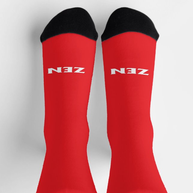 Zen calcetines de lujo rojo blanco hacia afuera (Arriba)