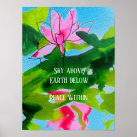 Zen cita loto acuarela arte paz en
