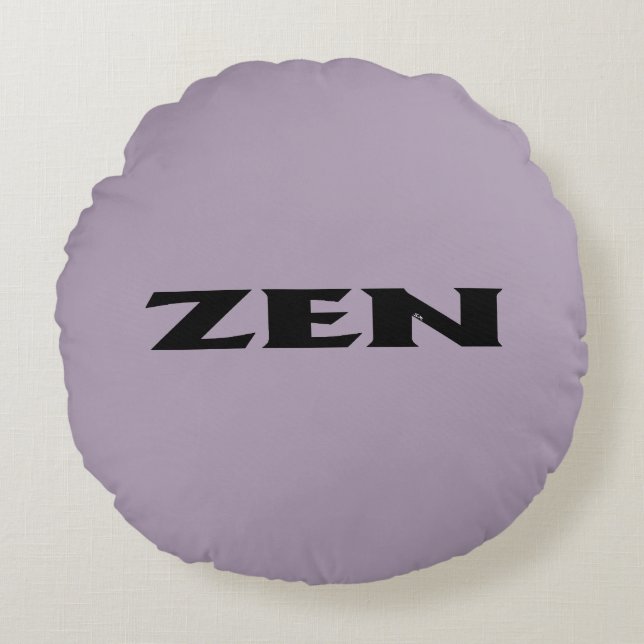 Zen gris negro redondo polilla almohada de lanzami (Anverso)