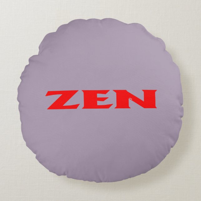 Zen gris rojo redondo polilla almohada de tiro (Anverso)