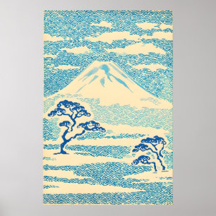 Zen Home Monte Fuji Seigaiha Estampa de Arte Japon