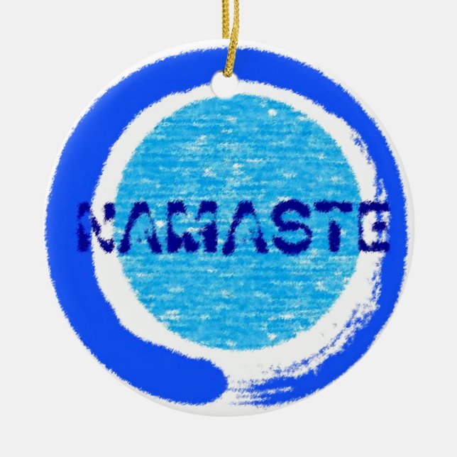 Zen Namaste - Ornamentos de Navidad de yoga (Frente)