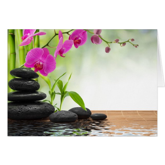 zen, paz, orquídea rosa, hermosa, EPA, curación, y (Anverso (Horizontal))
