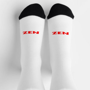 Zen rojo blanco calcetines de primera calidad