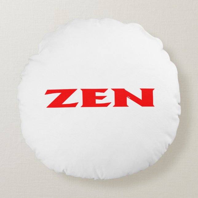 Zen rojo blanco redondo polo almohada de lanzamien (Anverso)