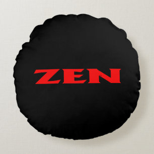 Zen rojo negro redondo polilla almohada de lanzami