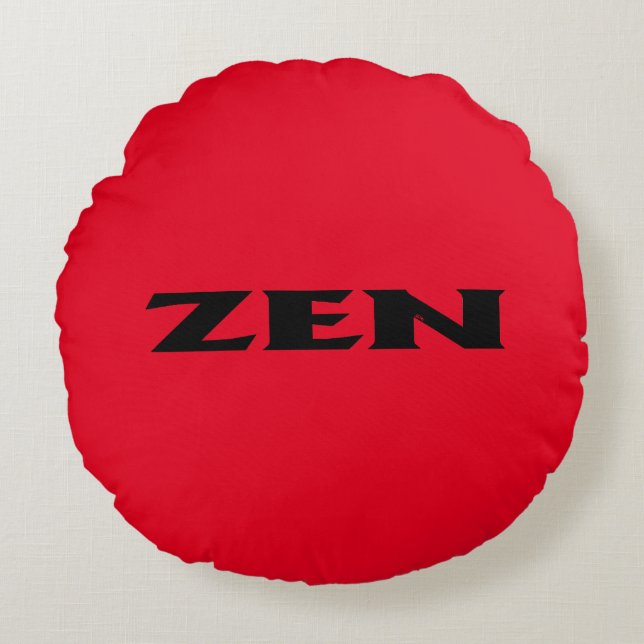 Zen rojo negro redondo polilla almohada de lanzami (Anverso)
