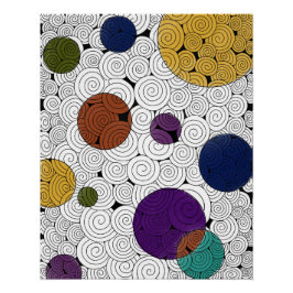 Zen Swirls con poster de burbujas de color