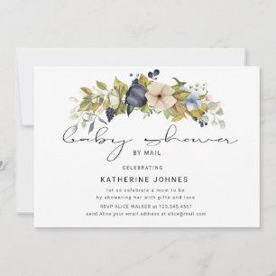 zephyr otoño floral ducha virtual de bebé invitaci