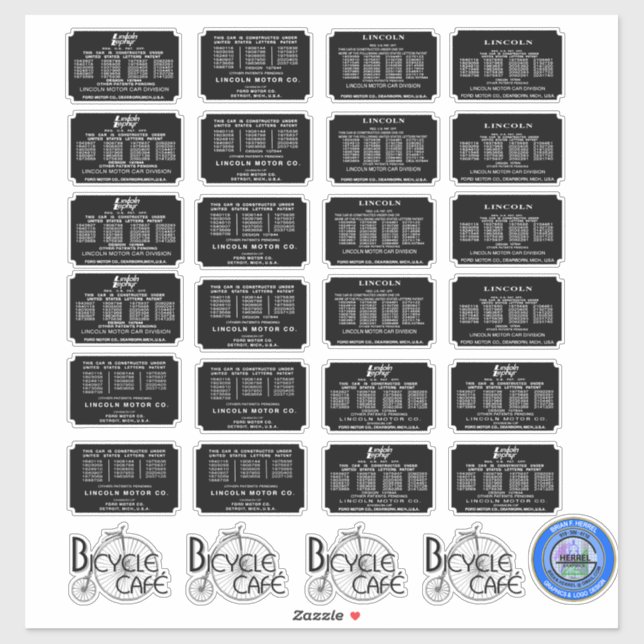 Zephyr Patent Plates Pegatina (Hoja)