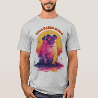Zero Barks Given | Camiseta divertida de Pug retro
