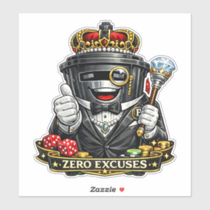 Zero Excusas - Calcomanía impermeable para contene