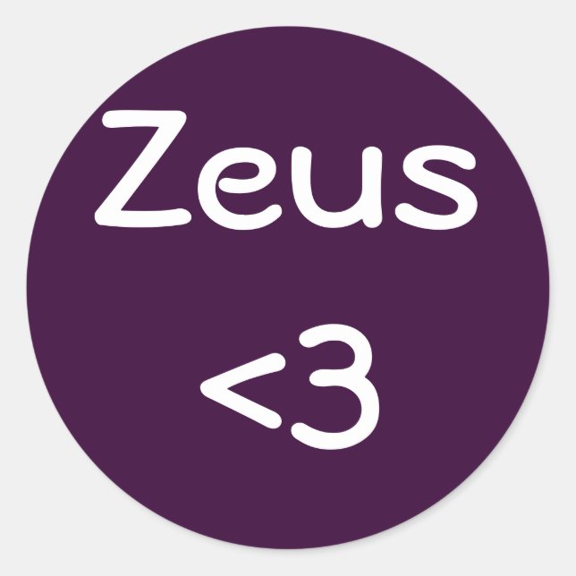 Zeus <3 pegatina (Anverso)