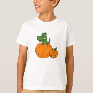 ZF- cocodrilo en una camisa de la calabaza