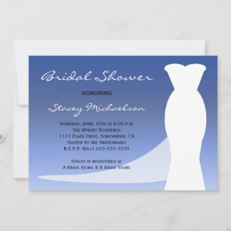 ZH Bridal Shower Invitación Blue Ombre