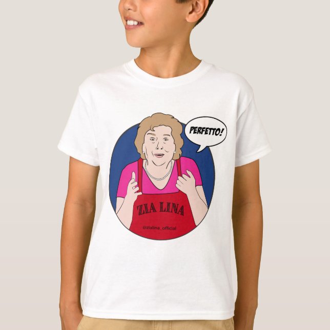 Zia Lina "¡Perfetto!" Camiseta para niños (Anverso)