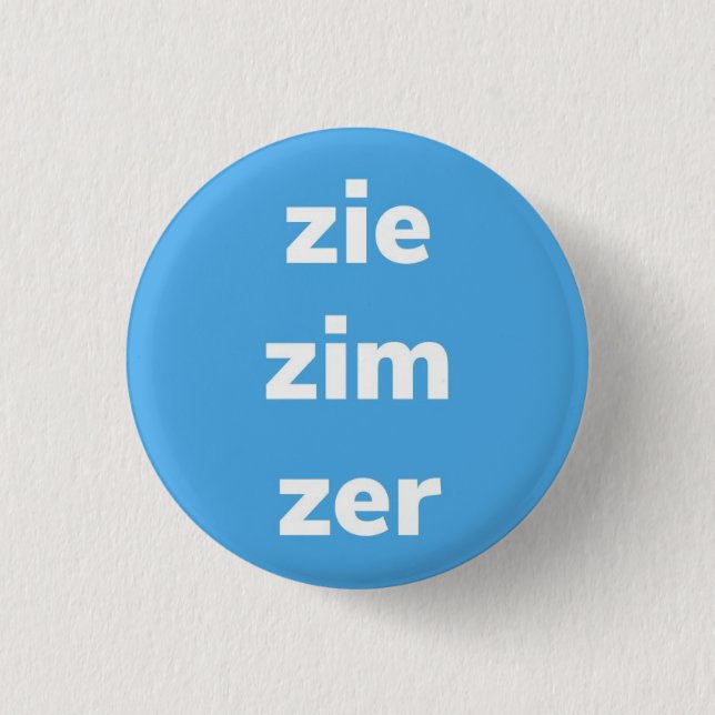 Zie/Zim/Zer Pronouns Pin, botón (Anverso)