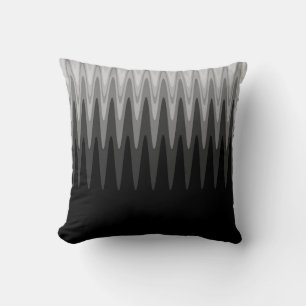 Zig Zag Cojín decorativo del patrón gris negro