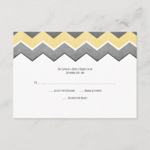 Zig Zag Wedding RSVP amarillo y gris