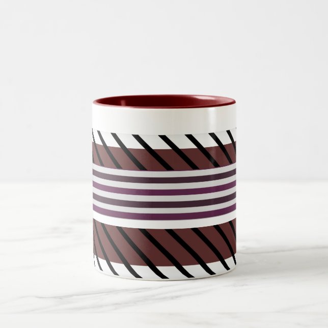 Zigzag, a rayas, tazas de café de patrón retro (Centro)