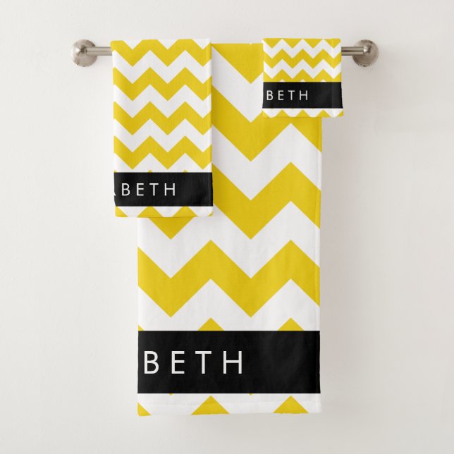 Zigzag Amarillo, Chevron Amarillo, Tu Nombre (In situ)