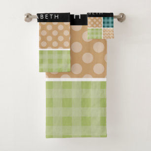 Zigzag, Chevron, Gingham, Puntos Polka, Tu Nombre
