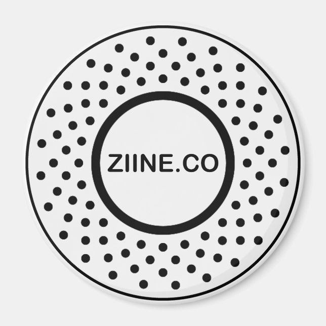 Ziine.co Gran imán redondo (Frente)