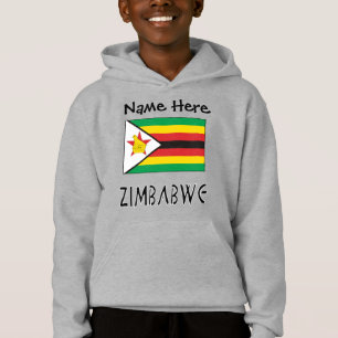 Zimbabue y la bandera de Zimbabue con el nombre de