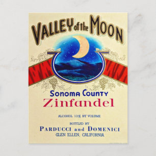 Zinfandel Valle de la Luna Tarjeta Postal