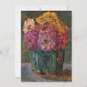 Zinnias en un Jar Verde   Floris Verster