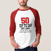 Zip a Zap 50 Aniversario de la camiseta Raglan