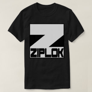 Ziplok - logotipo blanco - camiseta negra