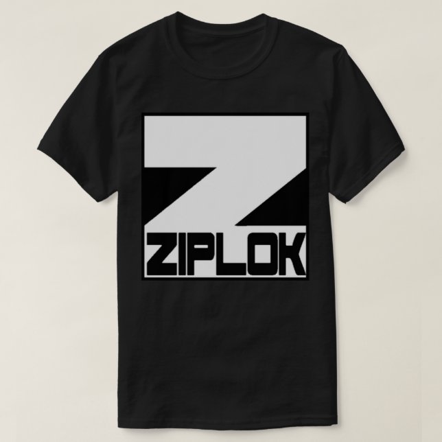 Ziplok - logotipo blanco - camiseta negra (Diseño del anverso)