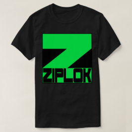 Ziplok - logotipo verde de neón - camiseta negra