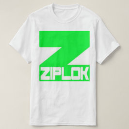 Ziplok - verde de neón - camiseta blanca