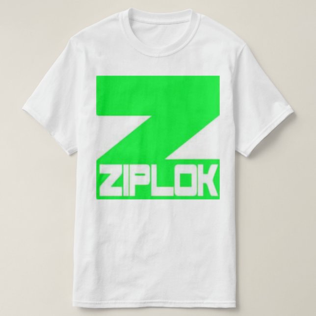 Ziplok - verde de neón - camiseta blanca (Diseño del anverso)