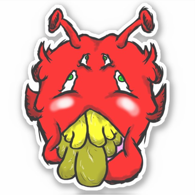 Zippy Trippy Alien Dazs Pegatina dental amarillo (Anverso)