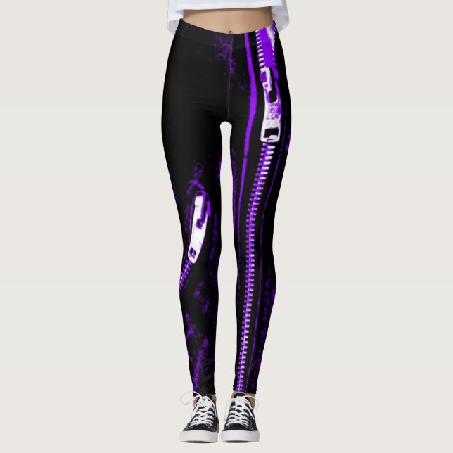Zips Purple impresión leggings (Anverso)