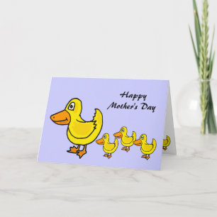 ZJ- Patos en fila, tarjeta del día de la madre