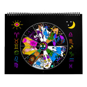 ZODIAC CALENDARIO DE 12 MESES Madre Zodiaca y amig