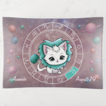 Zodiac Leo Cute Cat, Wheel, Planetas, Astrología