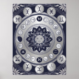 Zodiac lunar Mandala - arte de la astrología en la