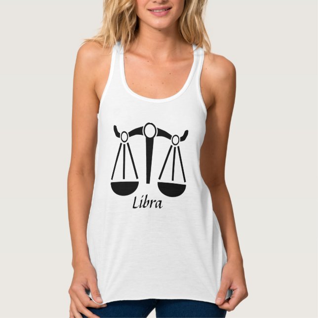 Zodiac Rótulo Libra Astrología Símbolo Tank Top (Anverso)