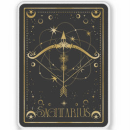 Zodiac Sagittarius Astrología Pegatina blanco y ne