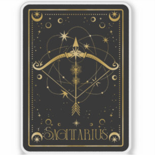 Zodiac Sagittarius Astrología Pegatina blanco y ne